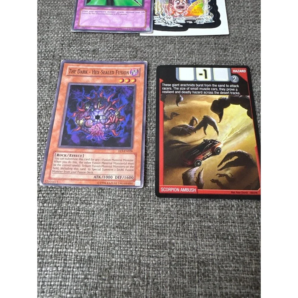 Mixed Trading Card Lot Featuring Yu-Gi-Oh Hot Wheels Vintage Sticker